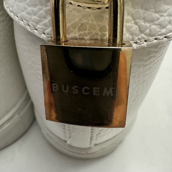 Buscemi Italian Leather Wedge Designer White 100MM Sneakers Gold Hardware IT 41 - Picture 4 of 8